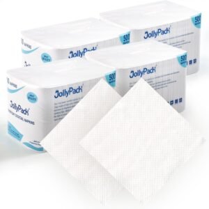 JollyPack 2000 Count White Beverage Napkins - 1-Ply 4.9 x 4.9 Folded Bulk Cocktail Napkins Paper